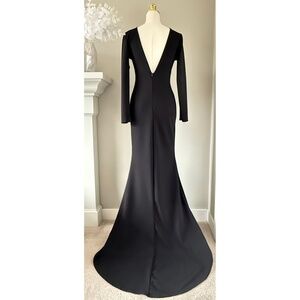 Missguided Open Back Sweep Train Maxi Dress in Black, Sz 12